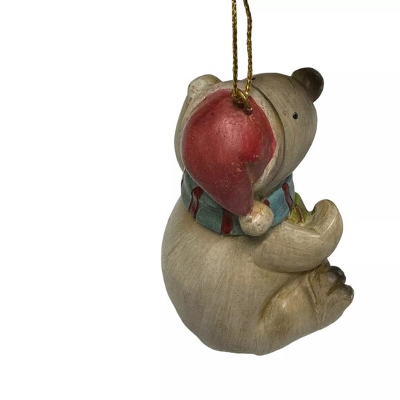 Christmas Polar Bear Ornament with Scarf & Hat Holiday Tree Décor Gift - Picture 4 of 5